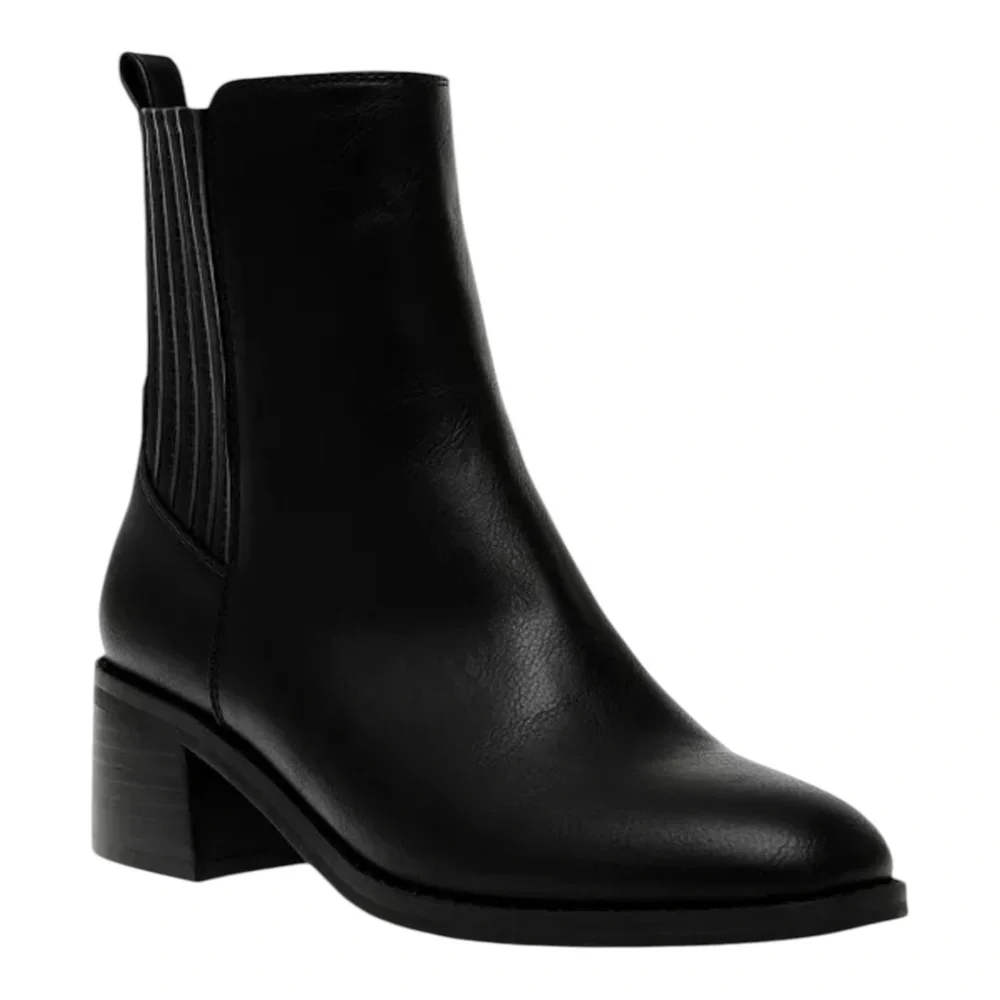 DV by Dolce Vita Delilah Black Ankle Bootie with Elastic Panels Women …